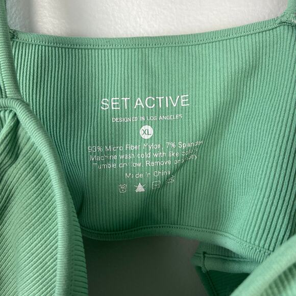 Set Active Scuptflex Contour Bra in Liberty Green Bustier Sports Bra Top Size XL - Picture 6 of 6